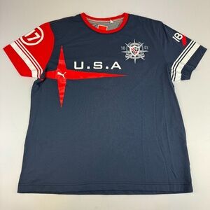 Puma Mens Size XL USA Yachting World Series Heritage Edition Shirt Blue